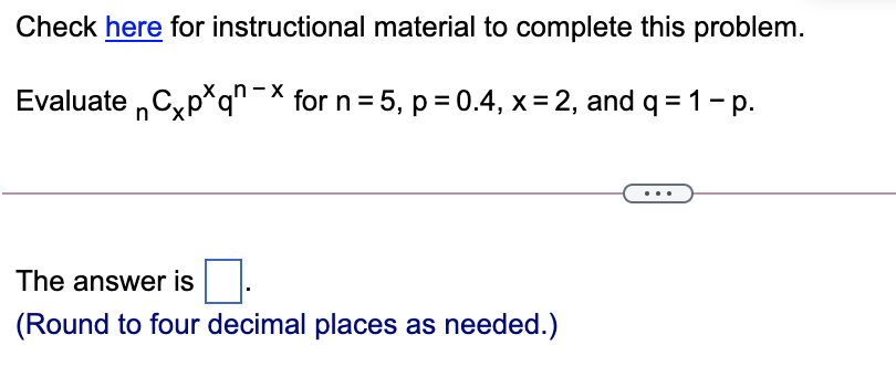 Solved Check here for instructional material to complete | Chegg.com