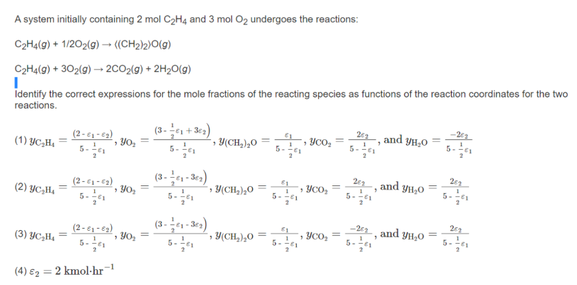 Solved A system initially containing 2 molC2H4 and 3 molO2 Chegg