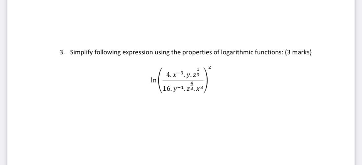 Solved 3. Simplify following expression using the properties | Chegg.com