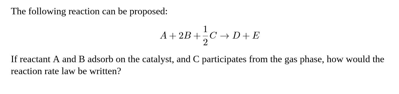 Solved The following reaction can be proposed: A + 2B + 3+0+ | Chegg.com