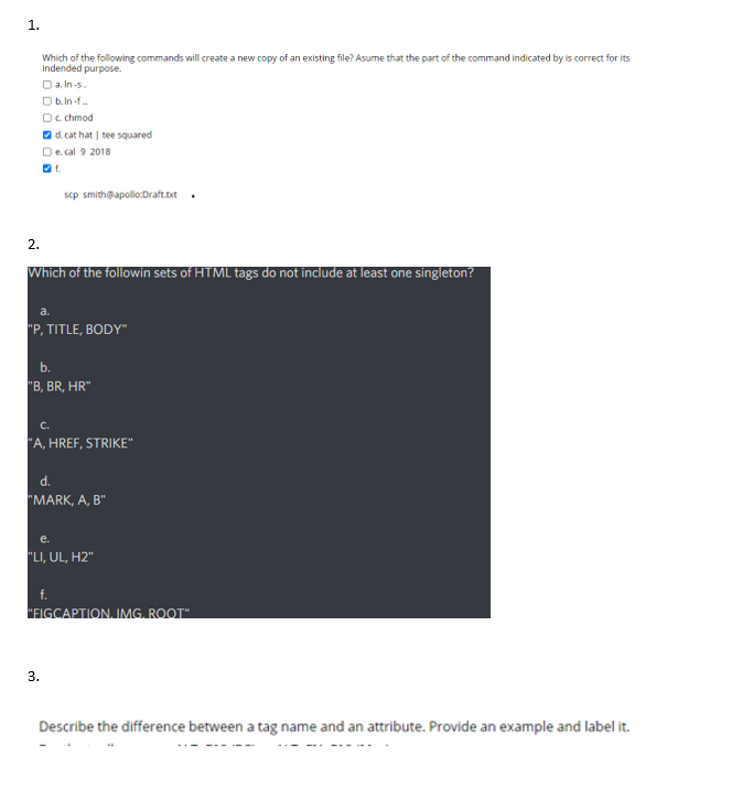 Solved 1. Which of the following commands will create a new | Chegg.com