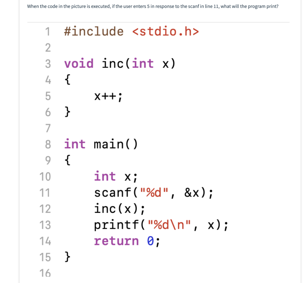 Solved When the code in the picture is executed, if the user | Chegg.com