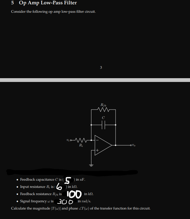 low pass filter using op amp experiment