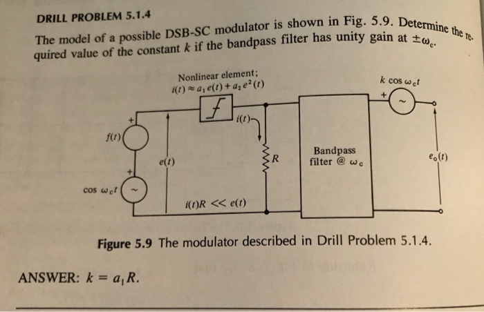 Solved DRILL PROBLEM 5.1.4 The model of a possible DSB-SC | Chegg.com
