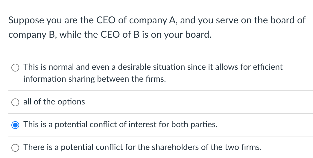 Solved Suppose you are the CEO of company A, and you serve | Chegg.com
