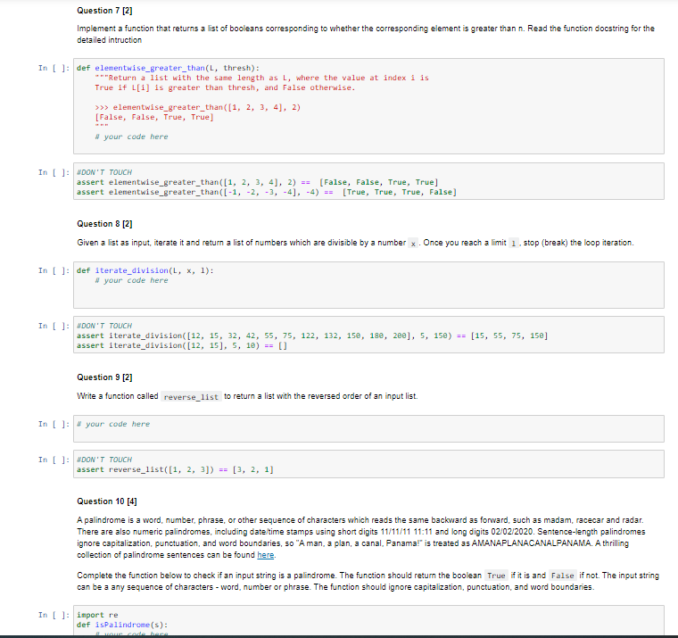 Solved Question 7 [2] Implement a function that returns a | Chegg.com