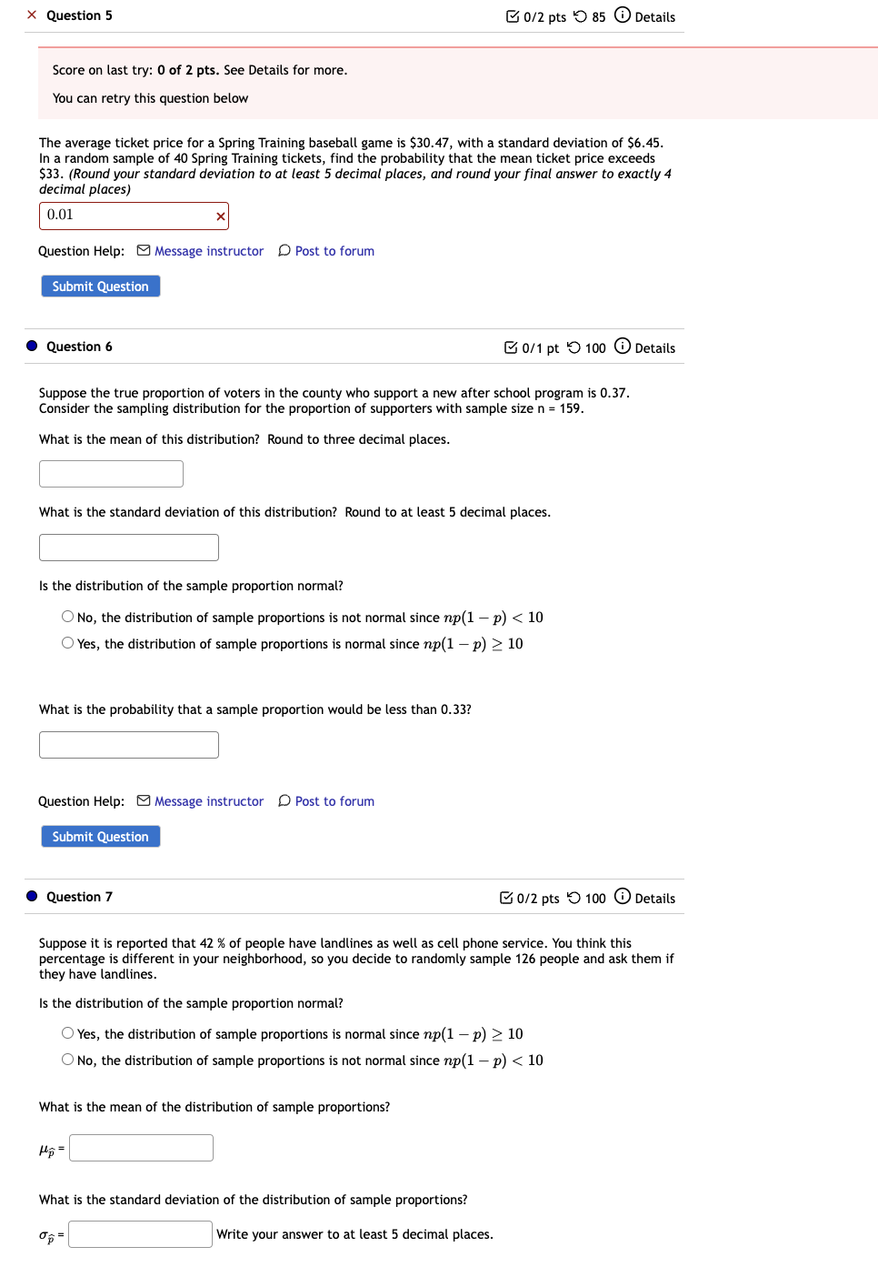 Solved I I Need Help With 5,6, &7 If You Could Explain And | Chegg.com