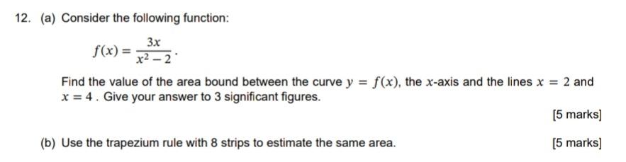 Solved 12. (a) Consider the following function: f(x) = 3x | Chegg.com