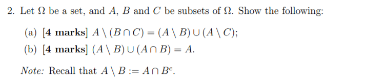 Solved 2. Let 2 be a set, and A, B and C be subsets of S2. | Chegg.com