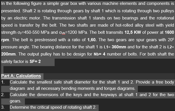 Solved In the following figure a simple gear box with | Chegg.com
