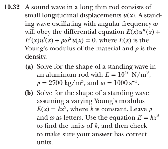 Solved 10 32 A Sound Wave In A Long Thin Rod Consists Of Chegg Com