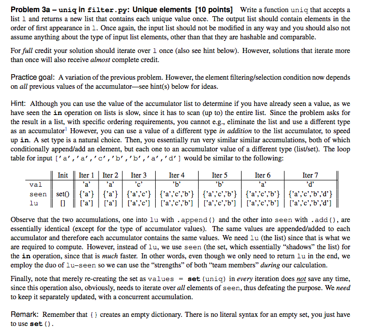 Solved Problem 3a - dedup in filter.py: Remove consecutive | Chegg.com