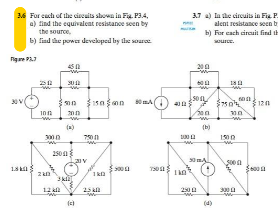 Solved 3.6 For each of the circuits shown in Fig. P3.4, a) | Chegg.com