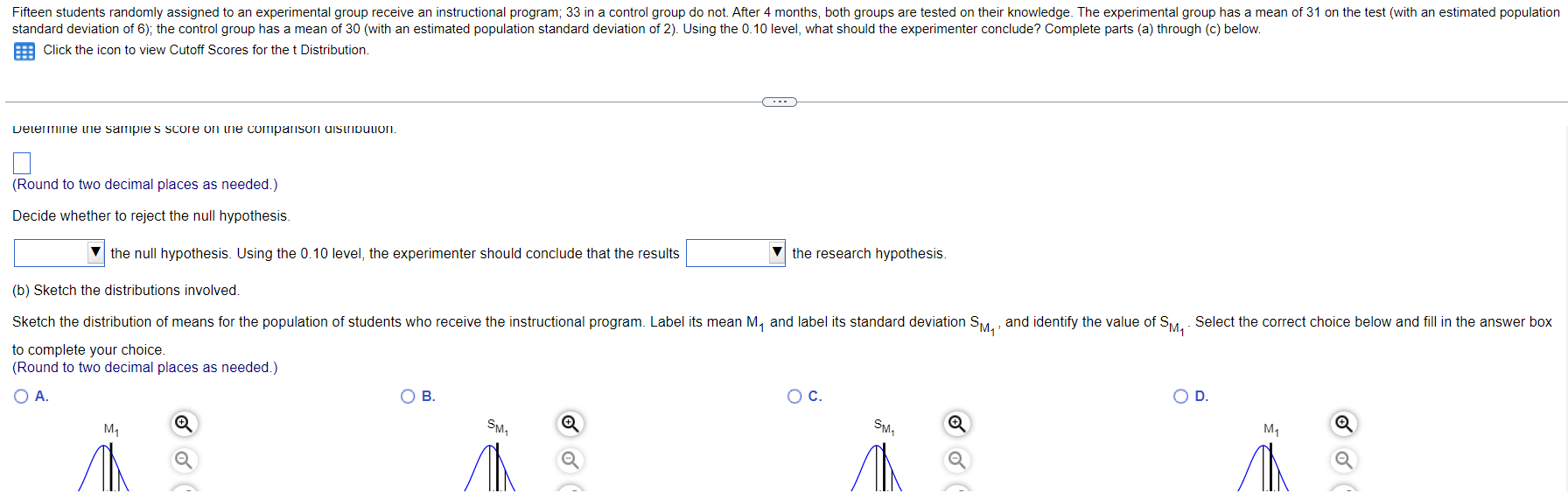 Click the icon to view Cutoff Scores for the t | Chegg.com