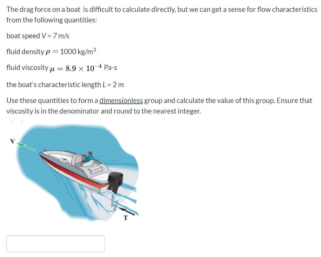 Solved The Drag Force On A Boat Is Difficult To Calculate Chegg