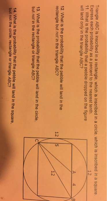 Solved Triangle ABC is inscribed in a rectangle, which is | Chegg.com