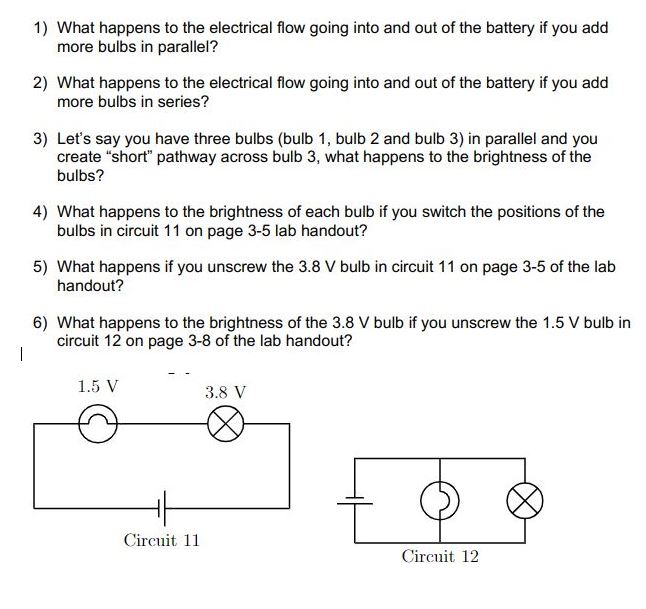 Solved 1) What happens to the electrical flow going into and