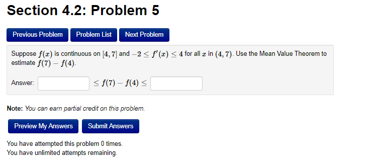 Solved Section 4.2: Problem 2 : Previous Problem Problem | Chegg.com