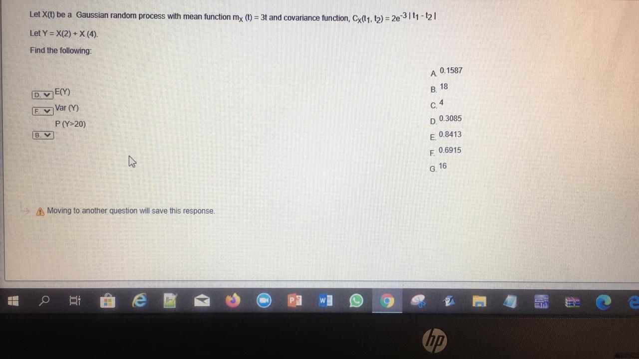 Solved Let X(t) be a Gaussian random process with mean | Chegg.com