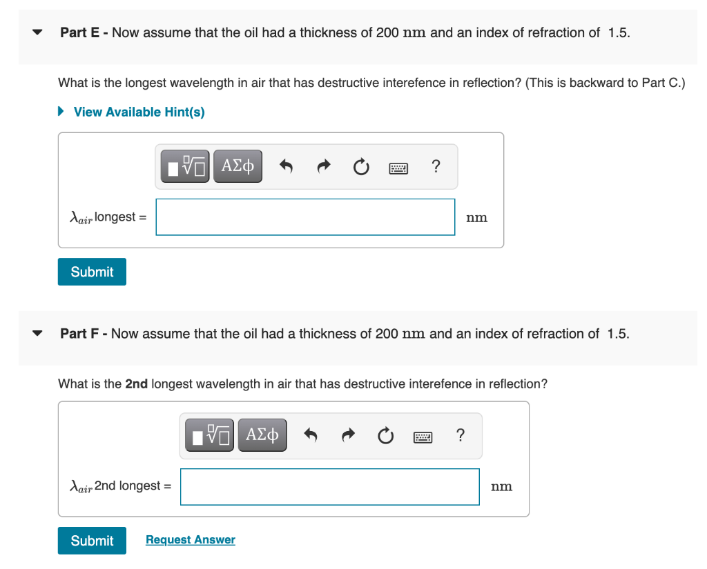 Solved 1 Review Learning Goal: Thin film Interference A | Chegg.com