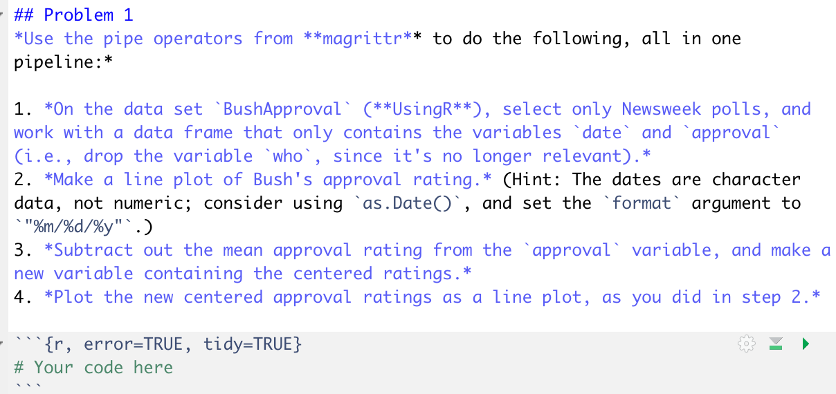 ## Problem 1 *Use the pipe operators from | Chegg.com