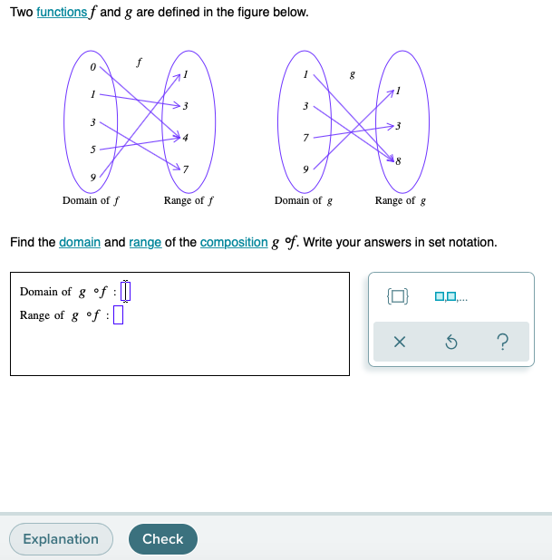 Solved Two functions f and g are defined in the figure | Chegg.com