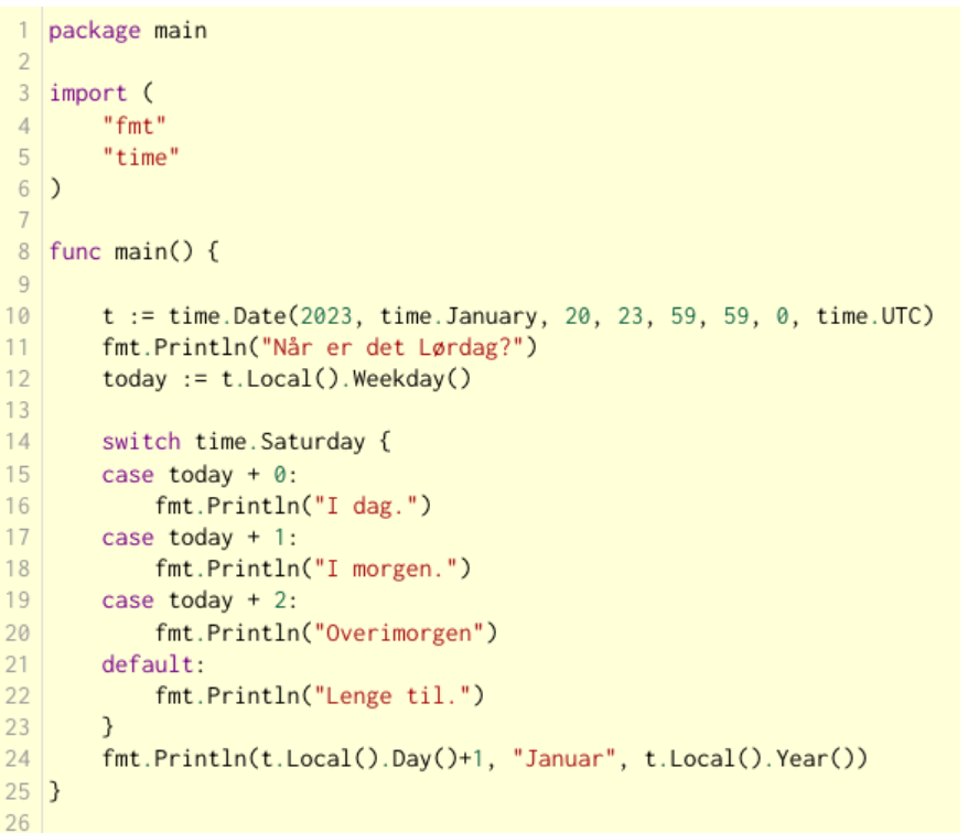 Solved The first line of print is "When is Saturday?" What | Chegg.com
