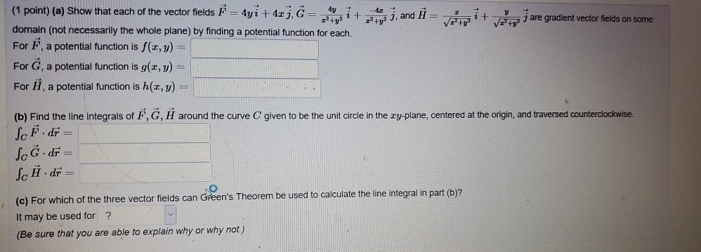 Solved 1 And A V Oit Jare Gradient Vector Fields On So Chegg Com