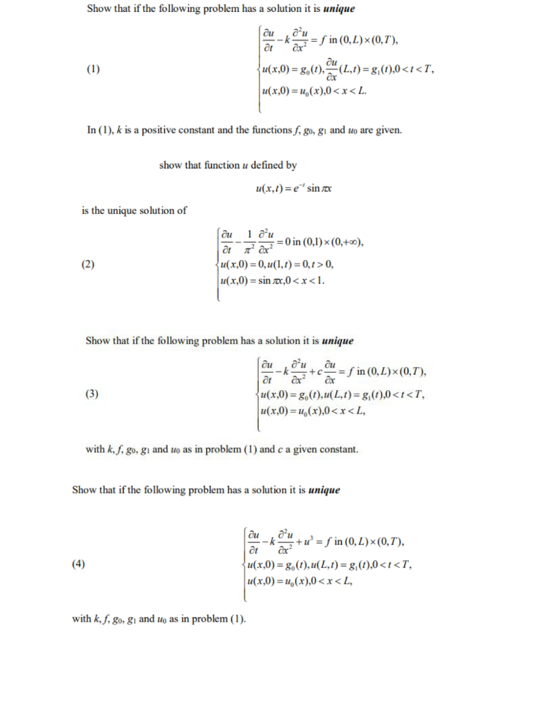 Solved Show that if the following problem has a solution it | Chegg.com