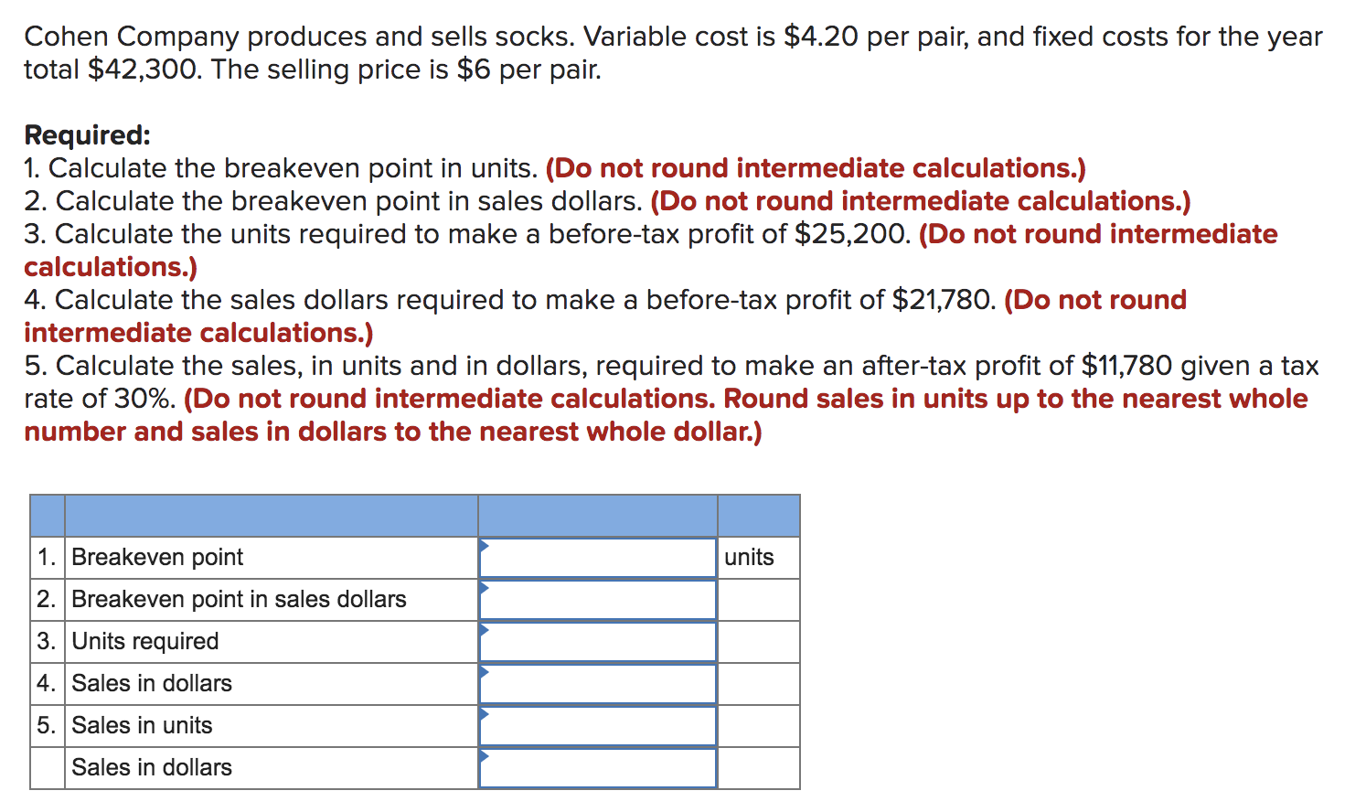 solved-cohen-company-produces-and-sells-socks-variable-cost-chegg