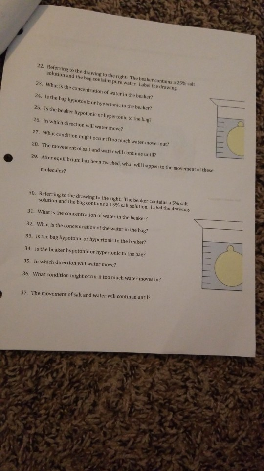 Solved 22 Referring To The Drawing To The Right The Beaker Chegg Com