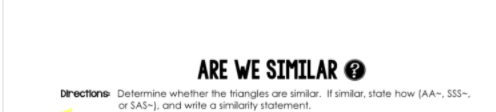 Solved ARE WE SIMILAR Directions Determine whether the | Chegg.com
