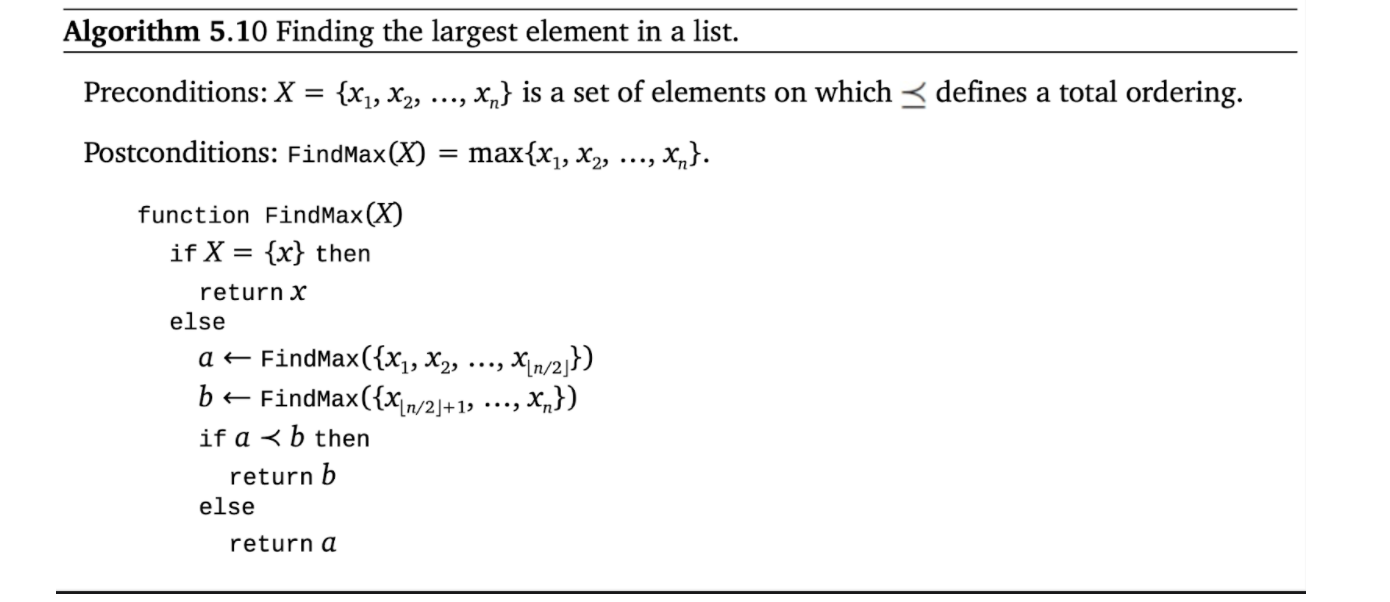 Solved 15) Algorithm Verification Recall algorithm 5.10 | Chegg.com