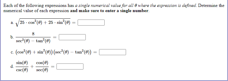 Solved Each of the following expressions has a single | Chegg.com