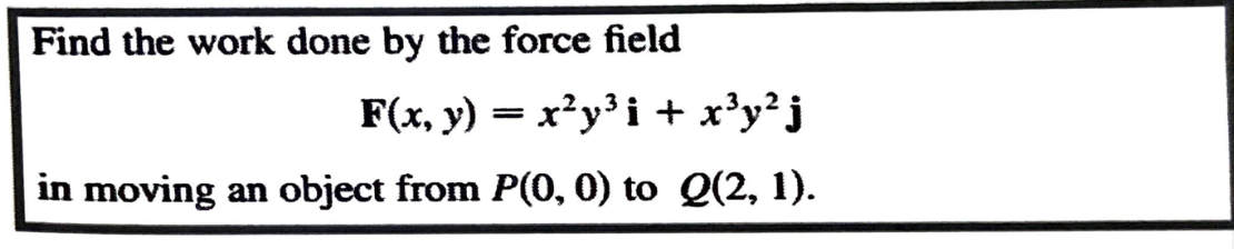 Solved Find The Work Done By The Force Field | Chegg.com