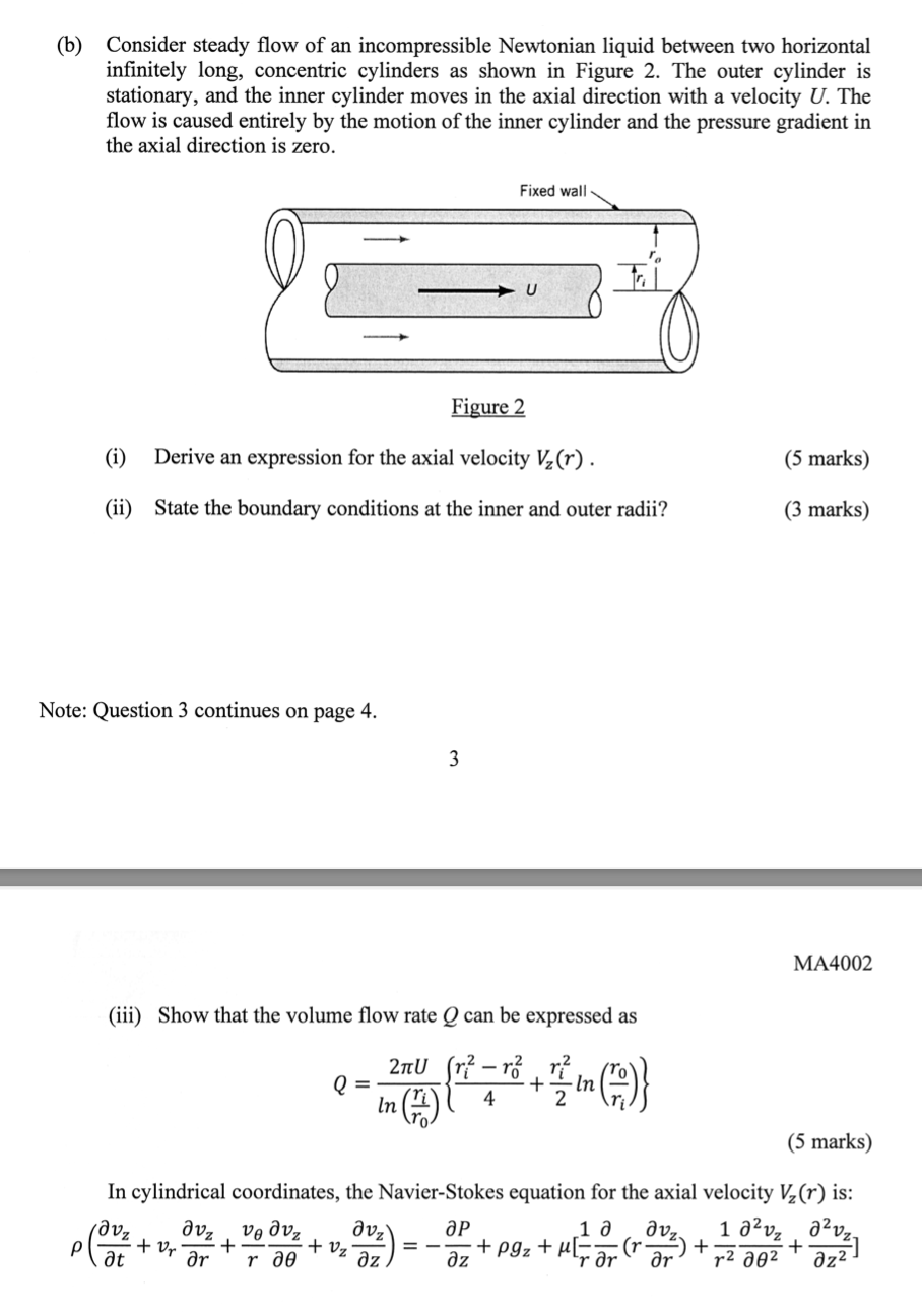 Solved (b) Consider steady flow of an incompressible | Chegg.com