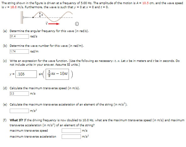 Solved The String Shown In The Figure Is Driven At A Freq Chegg Com