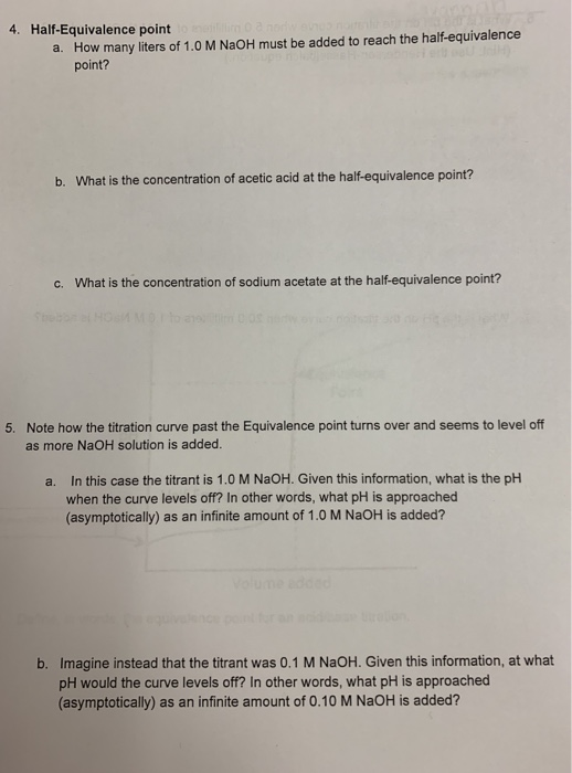 Solved Titration Curves Worksheet The following are Weak | Chegg.com