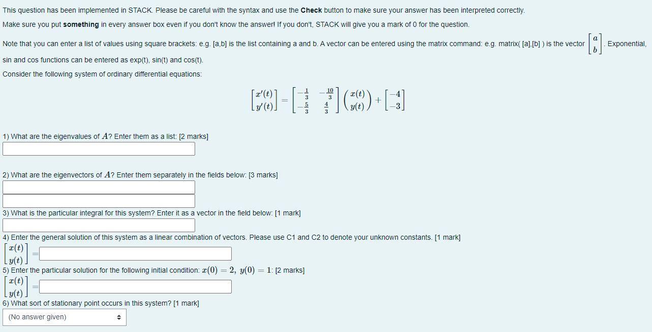 Solved This question has been implemented in STACK. Please | Chegg.com