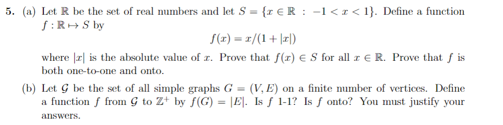 Solved 5. (a) Let R be the set of real numbers and let | Chegg.com