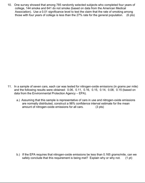 Solved For problems 8-11 do the following: If a sample size | Chegg.com