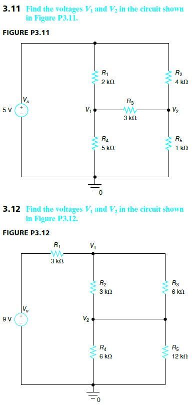 Solved Nodal Analysis 3.3 Find The Voltage V1 In The Circuit | Chegg.com