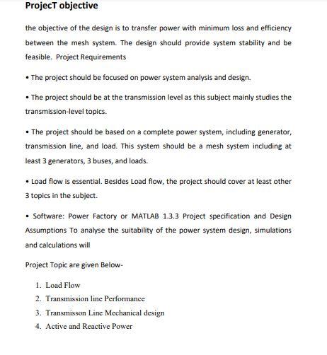 Project objective the objective of the design is to | Chegg.com