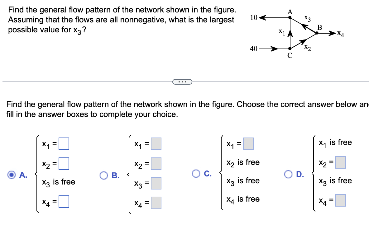 Solved Find the general flow pattern of the network shown in | Chegg.com