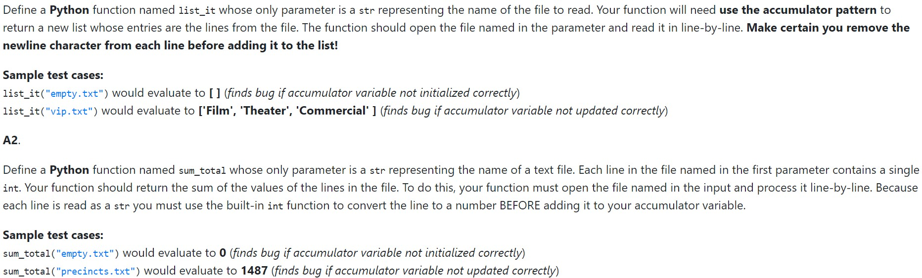 Solved Define a Python function named list_it whose only | Chegg.com