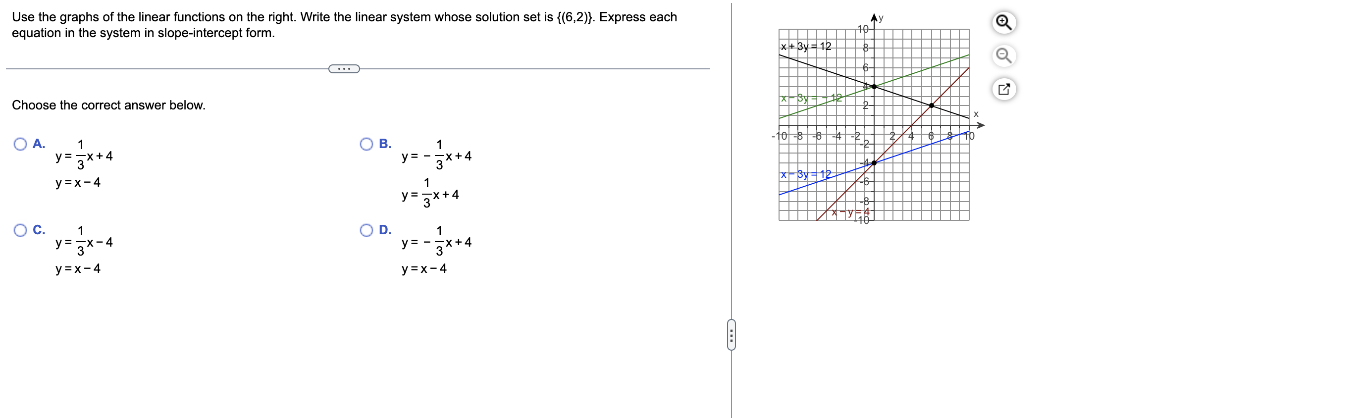 Solved Use the graphs of the linear functions on the right. | Chegg.com