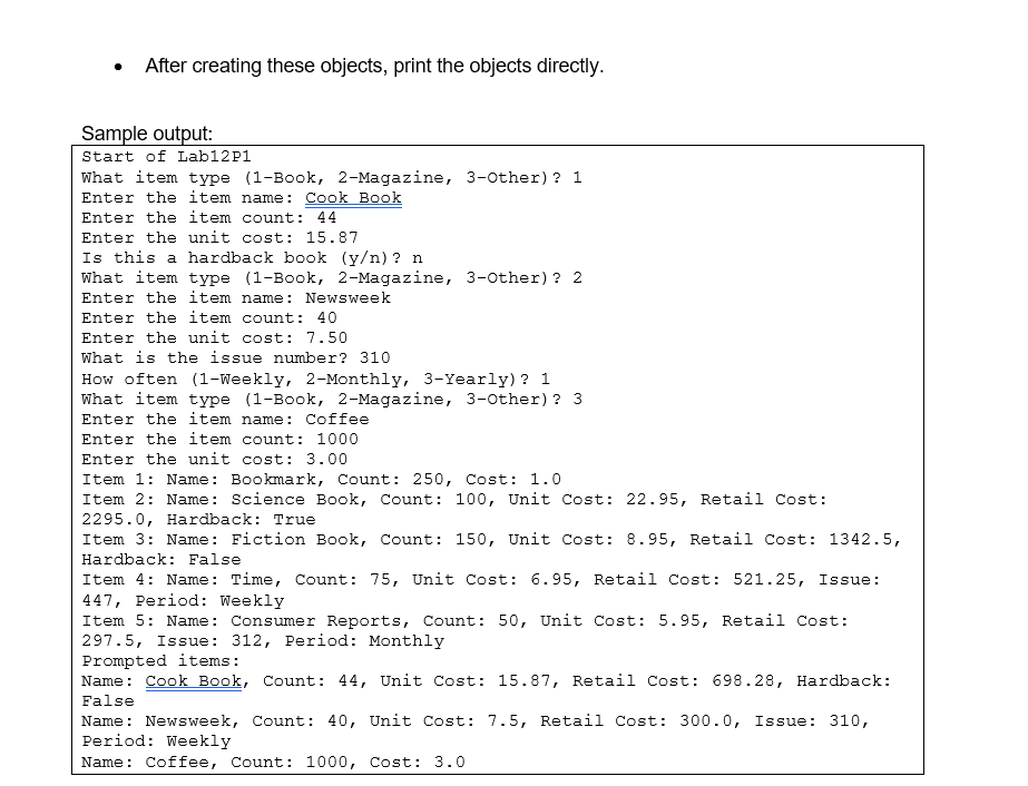 Solved please write in python code and have the outcome be | Chegg.com