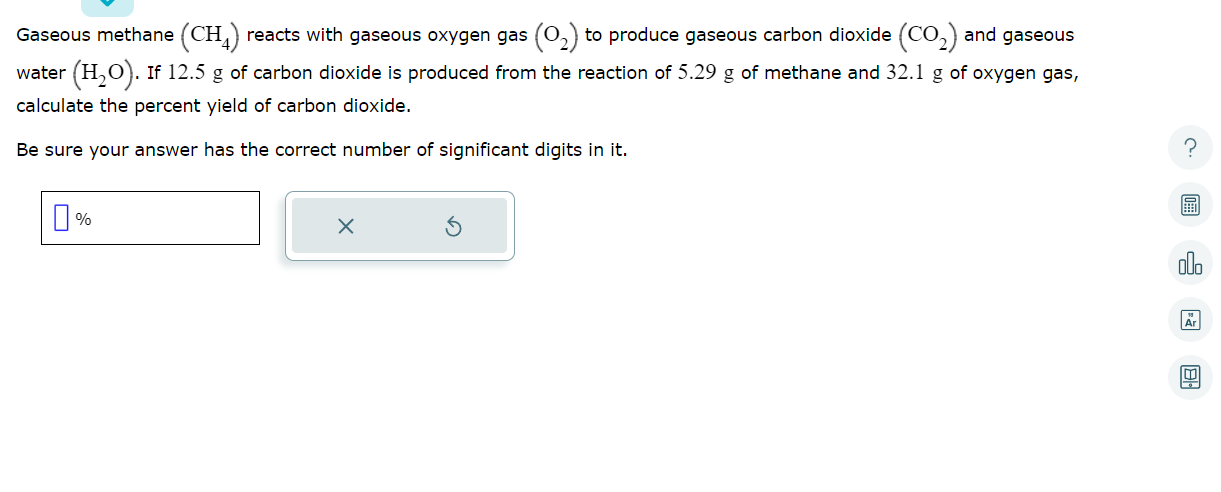 Solved Gaseous methane (CH4) reacts with gaseous oxygen gas | Chegg.com