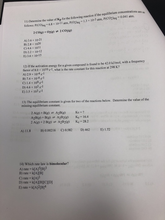 Solved II) Determine The Value Of Kp For The Following | Chegg.com