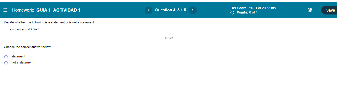 Solved Homework: GUIA 1_ACTIVIDAD 1 Question 4, 3.1.5 HW | Chegg.com